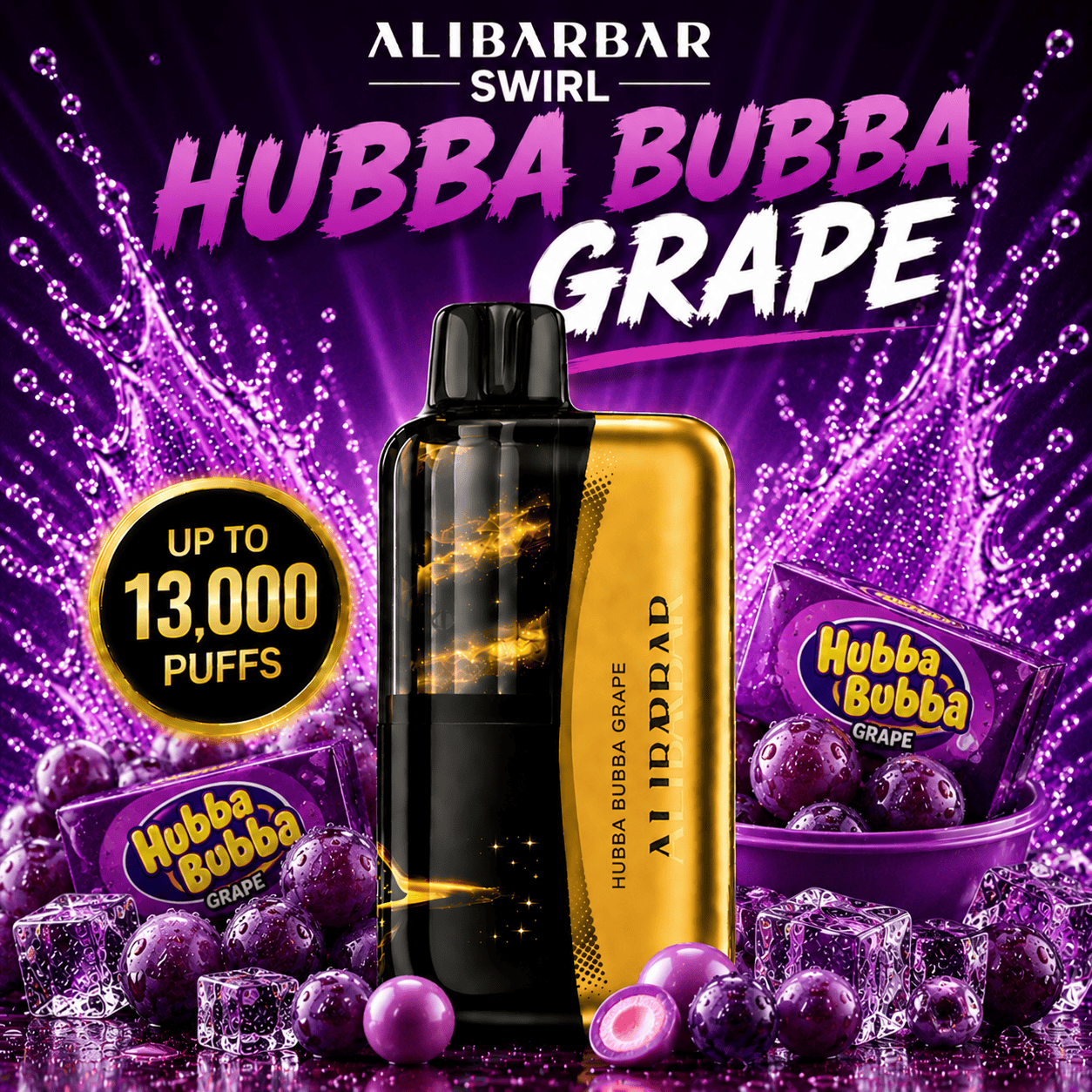 HUBBA BUBBA GRAPE - ALIBARBAR SWIRL 13,000